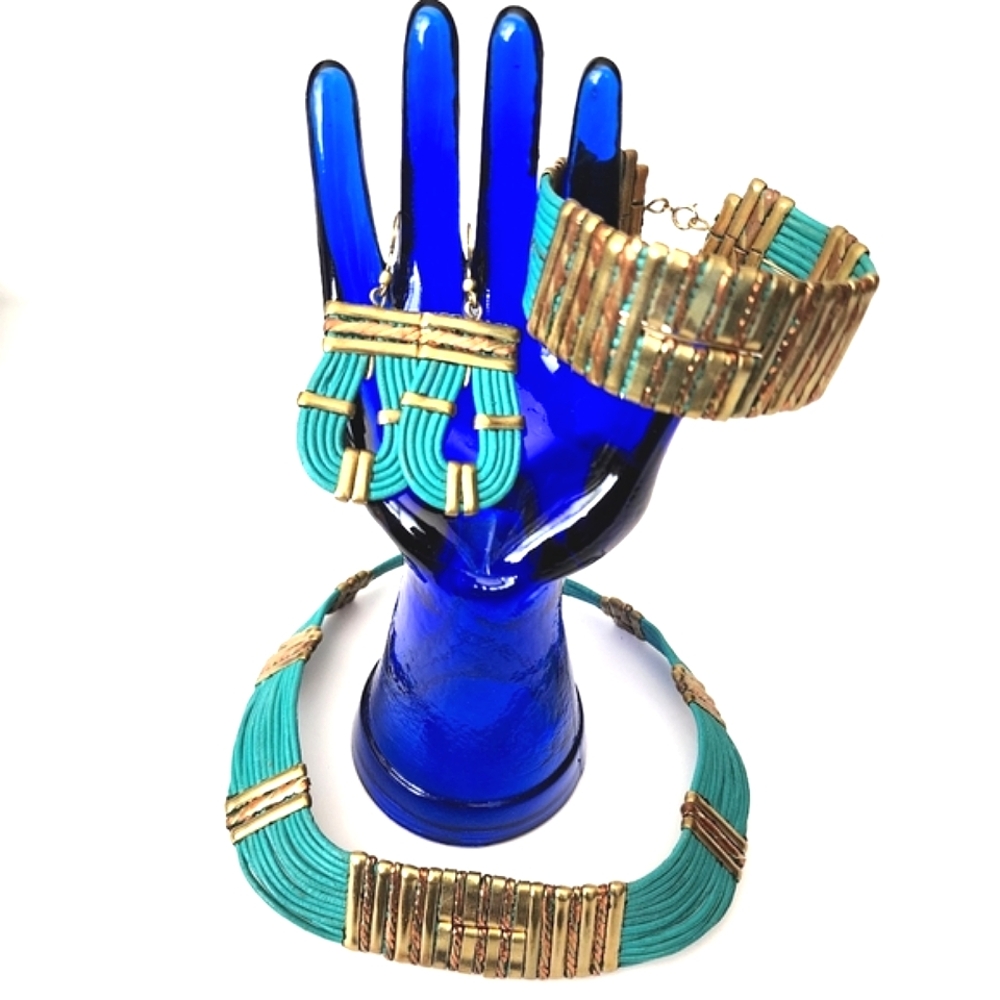 Vintage Ethnic Leather Jewelry Set